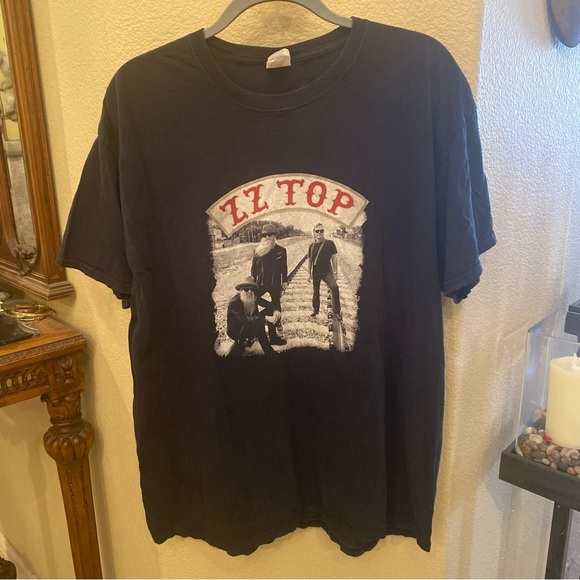 Vintage Fruit of the Loom ZZ TOP Graphic Black Short Sleeve Band Tee Size XL - Picture 1 of 5
